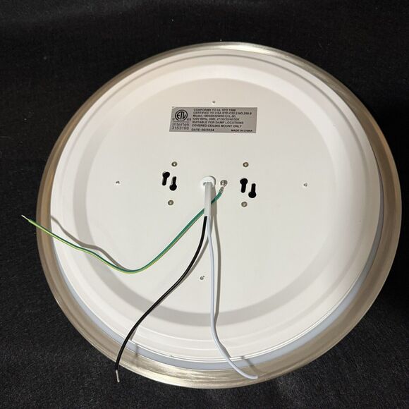 Wattcreek Flush Mount LED Light 14in 5 Adjust Light Color Double Silver Ring Dim - Picture 5 of 10